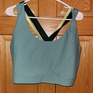 Old Navy Teal and Black Cross-Back Sports Bra